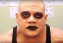 Jamie Wilson transforms to Uncle Fester for Halloween