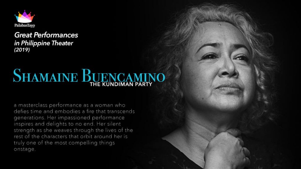 Great Performances in Philippine Theater 2019 - Shamaine Buencamino