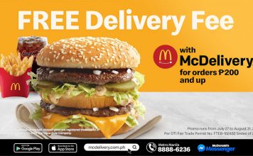 Free McDelivery fee for P200 orders or above