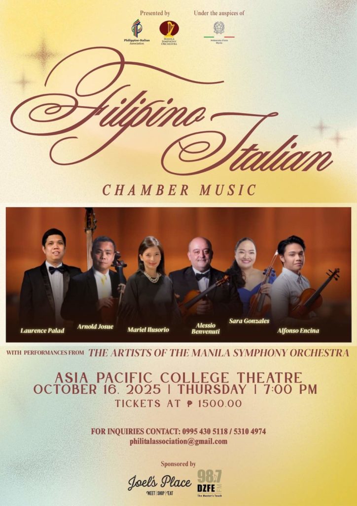 Filipino-Italian Chamber Music Concert: Two Nations, One Musical Soul